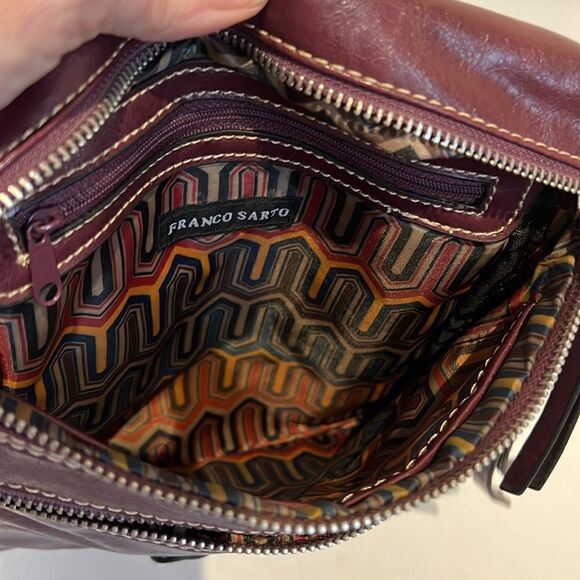 Franco‎ Sarto Maroon Faux Leather Crossbody Bag - Picture 8 of 13